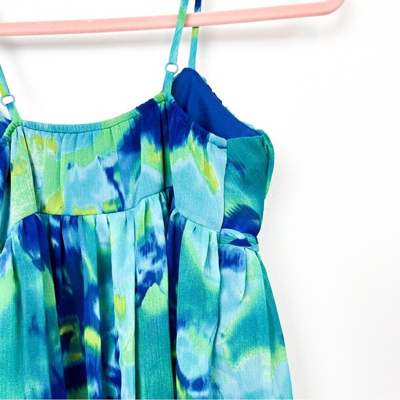 Alyn Paige Blue & Green Spaghetti Strap Mini Dress - Picture 6 of 7